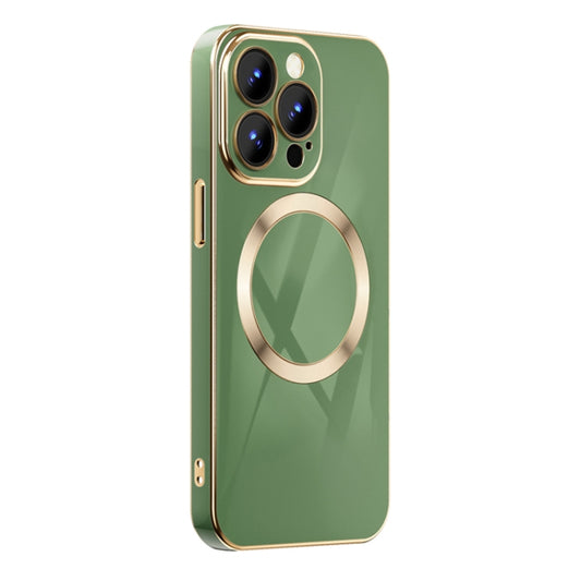 For iPhone 13 Pro 6D Gold Plated Magsafe Magnetic Phone Case (Green) - iPhone 13 Pro Cases by buy2fix | Online Shopping UK | buy2fix