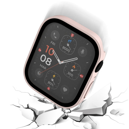 Life Waterproof Frosted 2 in 1 PC Frame + Tempered Glass Protective Case For Apple Watch Series 6 / 5 / 4 / SE 44mm(Pink) - Watch Cases by buy2fix | Online Shopping UK | buy2fix