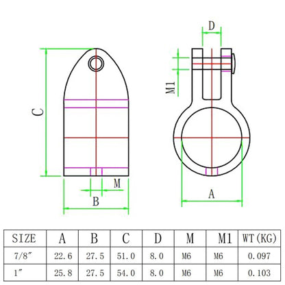 22mm 316 Stainless Steel Parasol Awning Yacht Movable Sliding Sleeve - Marine Accessories & Parts by buy2fix | Online Shopping UK | buy2fix