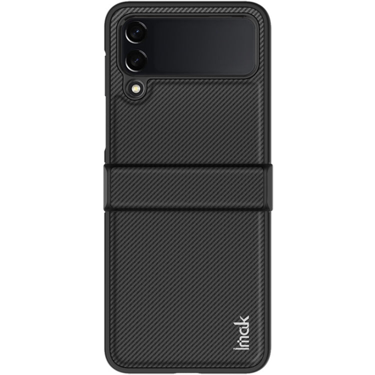 For Samsung Galaxy Z Flip4 5G IMAK Ruiyi Series Carbon Fiber PU + PC Phone Case(Black) - Galaxy Z Flip4 5G Cases by imak | Online Shopping UK | buy2fix