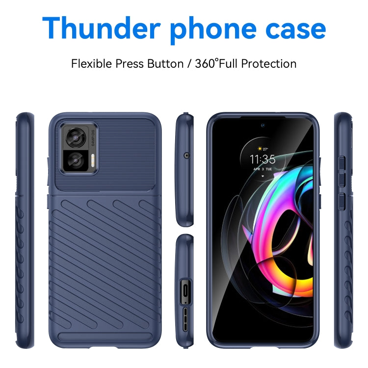 For Motorola Edge 30 Neo Thunderbolt Shockproof TPU Protective Soft Phone Case(Blue) - Motorola Cases by buy2fix | Online Shopping UK | buy2fix