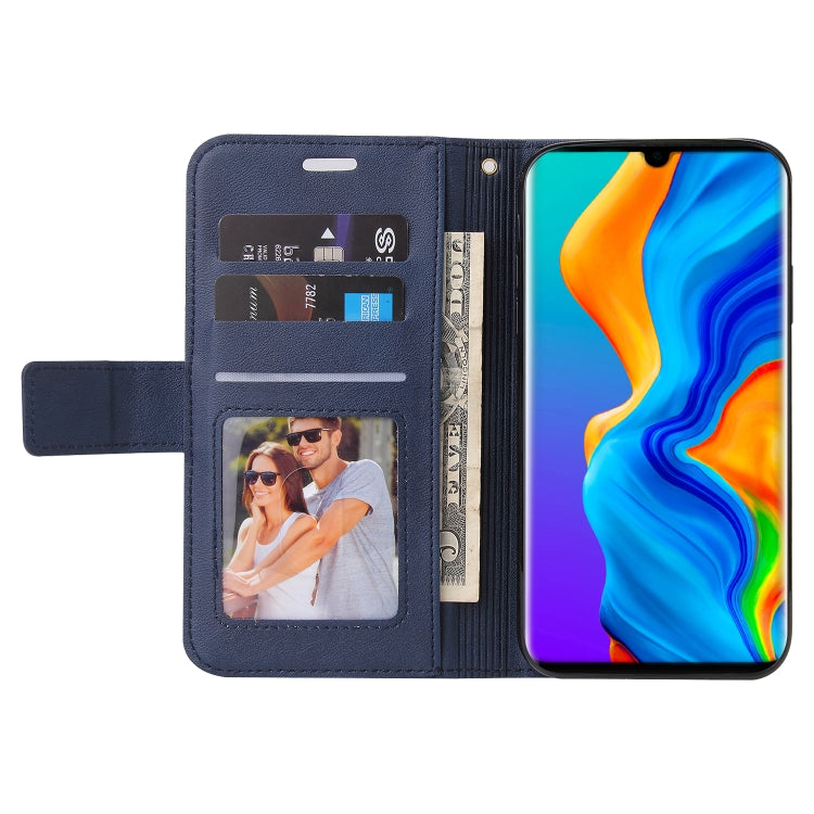 For Huawei P30 Lite GQUTROBE Right Angle Leather Phone Case(Blue) - Huawei Cases by GQUTROBE | Online Shopping UK | buy2fix