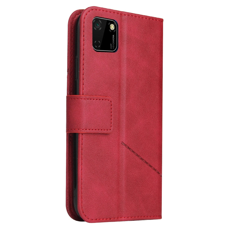 For Huawei Y5p / Honor 9S GQUTROBE Right Angle Leather Phone Case(Red) - Huawei Cases by GQUTROBE | Online Shopping UK | buy2fix