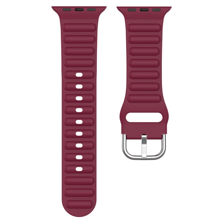 Ocean Ripple Watch Band For Apple Watch Series 8&7 41mm / SE 2&6&SE&5&4 40mm(Wine Red) - Watch Bands by buy2fix | Online Shopping UK | buy2fix