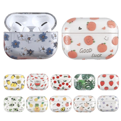 For AirPods Pro 2 Bronzing Fruit Pattern PC Earphone Hard Protective Case(Lemon) - For AirPods Pro 2 by buy2fix | Online Shopping UK | buy2fix