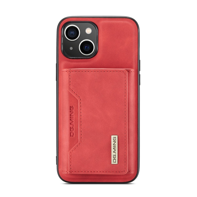 For iPhone 14 DG.MING M2 Series 3-Fold Card Bag Leather Case(Red) - iPhone 14 Cases by DG.MING | Online Shopping UK | buy2fix