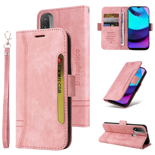 For Motorola Moto E20 / E30 / E40 BETOPNICE Dual-side Buckle Leather Phone Case(Pink) - Motorola Cases by BETOPNICE | Online Shopping UK | buy2fix