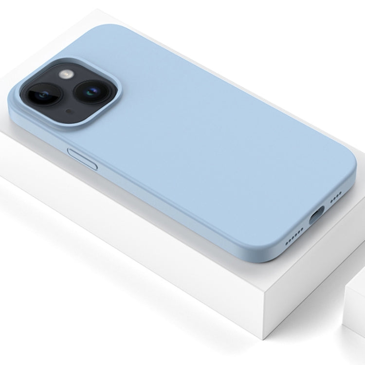For iPhone 14 Mutural Karen Series Liquid Silicone Magsafe Phone Case(Misty Blue) - iPhone 14 Cases by Mutural | Online Shopping UK | buy2fix