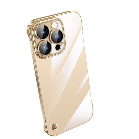 For iPhone 14 Pro Max Electroplating Frameless Clear PC Phone Case(Gold) - iPhone 14 Pro Max Cases by buy2fix | Online Shopping UK | buy2fix