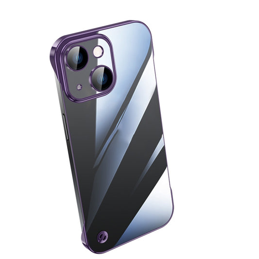 For iPhone 13 Electroplating Frameless Clear PC Phone Case(Purple) - iPhone 13 Cases by buy2fix | Online Shopping UK | buy2fix