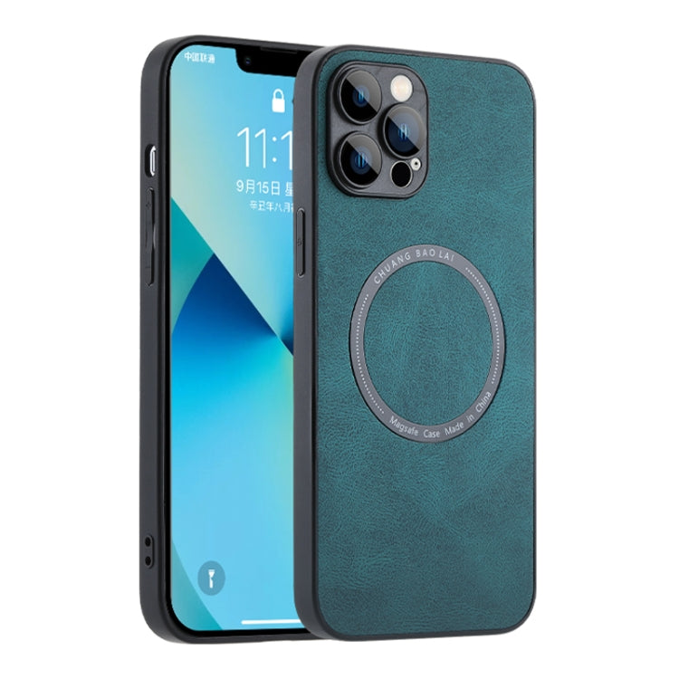 For iPhone 11 Magsafe Leather Texture Phone Case(Green) - iPhone 11 Cases by buy2fix | Online Shopping UK | buy2fix