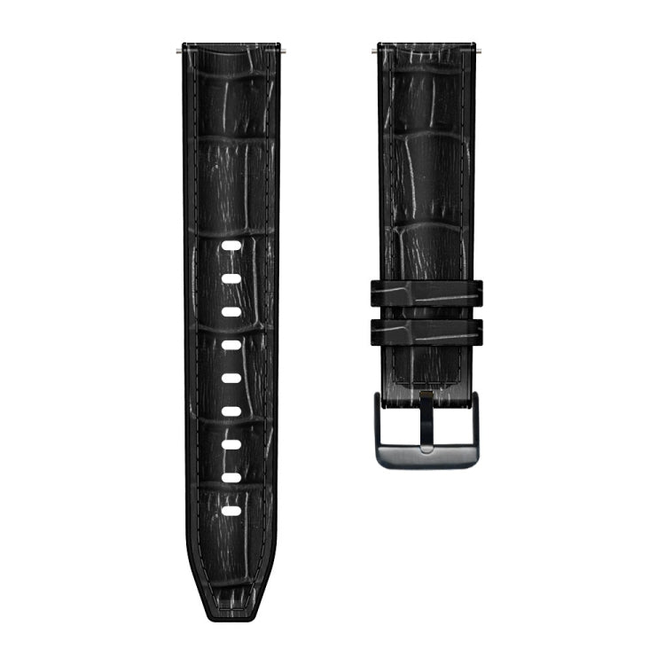 For Huawei GT 3 Pro 46mm Bamboo Joint Texture Silicone Leather Watch Band(Black) - Watch Bands by buy2fix | Online Shopping UK | buy2fix