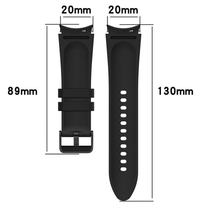 For Samsung Galaxy Watch5 44mm / 40mm Silicone Leather Black Buckle Watch Band, Size:L(Black) - Watch Bands by buy2fix | Online Shopping UK | buy2fix