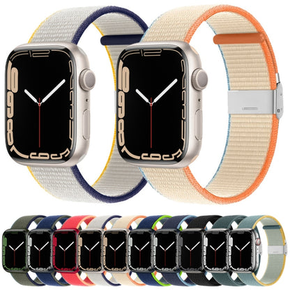 Metal Buckle Nylon Strap For Apple Watch Ultra 49mm / Series 8&7 45mm / SE 2&6&SE&5&4 44mm / 3&2&1 42mm(Sea Salt) - Watch Bands by buy2fix | Online Shopping UK | buy2fix