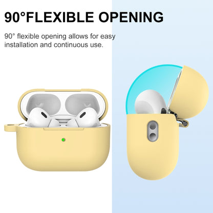 For AirPods Pro 2 Thickened One-piece Shockproof Earphone Case(Yellow) - For AirPods Pro 2 by buy2fix | Online Shopping UK | buy2fix