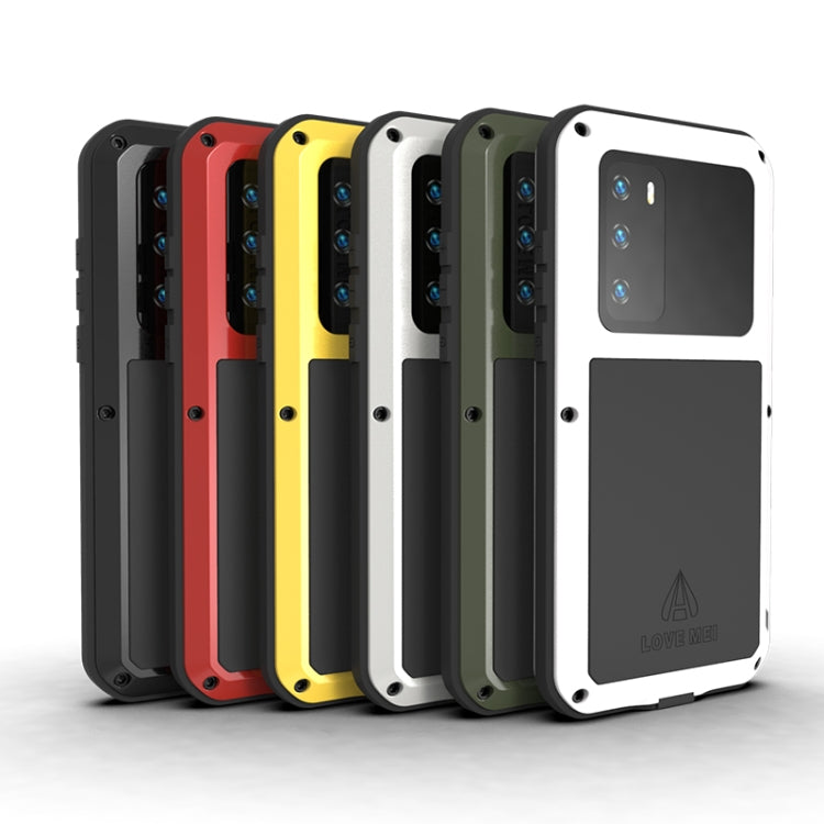 For Huawei P40 LOVE MEI Metal Shockproof Waterproof Dustproof Protective Case(Yellow) - Huawei Cases by LOVE MEI | Online Shopping UK | buy2fix