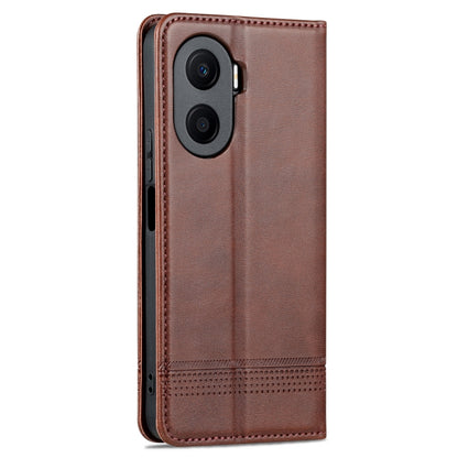 For Honor Play 40 Plus AZNS Magnetic Calf Texture Flip Leather Phone Case(Dark Brown) - Honor Cases by AZNS | Online Shopping UK | buy2fix