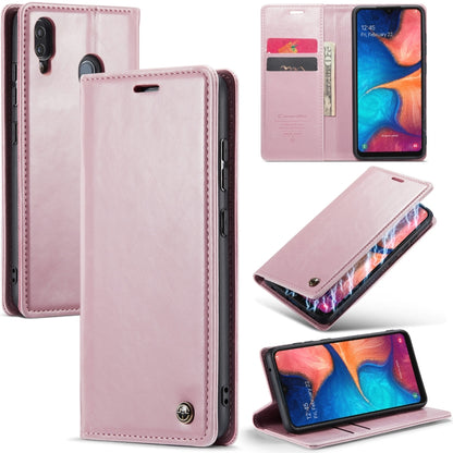 For Samsung Galaxy A20／A30／M10S CaseMe 003 Crazy Horse Texture Leather Phone Case(Rose Gold) - Galaxy Phone Cases by CaseMe | Online Shopping UK | buy2fix