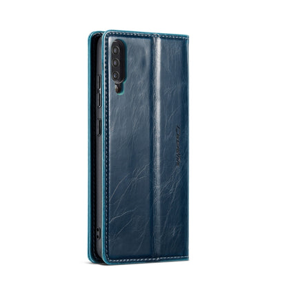 For Samsung Galaxy A30s／A50s／A50 CaseMe 003 Crazy Horse Texture Leather Phone Case(Blue) - Galaxy Phone Cases by CaseMe | Online Shopping UK | buy2fix