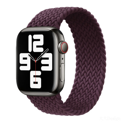 Nylon Single-turn Braided Watch Band For Apple Watch Ultra 49mm / Series 8&7 45mm / SE 2&6&SE&5&4 44mm / 3&2&1 42mm, Length:155mm(Crimson Cherry) - Watch Bands by buy2fix | Online Shopping UK | buy2fix