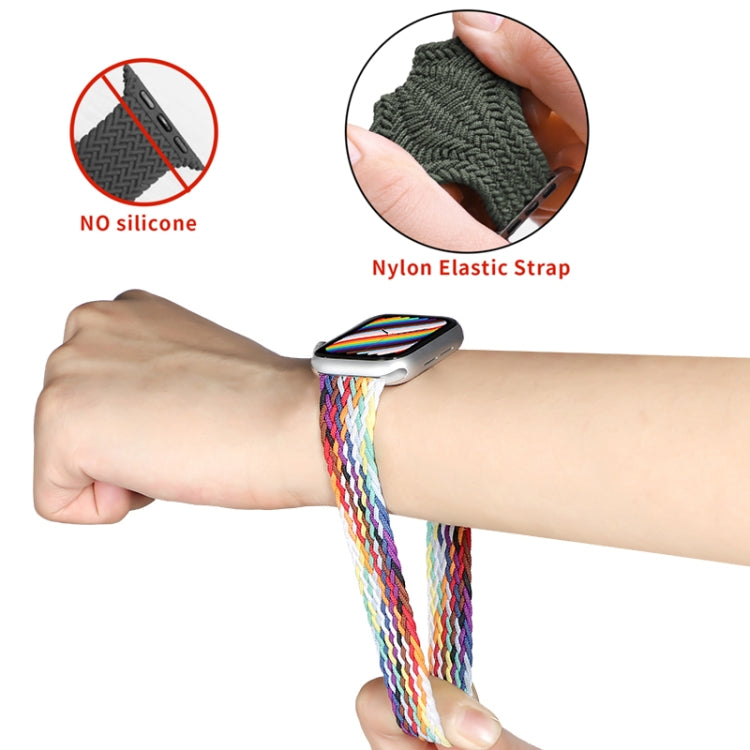 Nylon Single-turn Braided Watch Band For Apple Watch Ultra 49mm / Series 8&7 45mm / SE 2&6&SE&5&4 44mm / 3&2&1 42mm, Length:155mm(Charcoal) - Watch Bands by buy2fix | Online Shopping UK | buy2fix