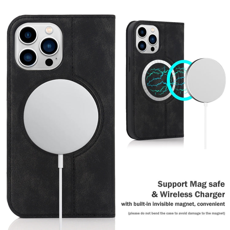 For iPhone 14 Pro Max Wireless Charging Magsafe Leather Phone Case(Black) - iPhone 14 Pro Max Cases by buy2fix | Online Shopping UK | buy2fix