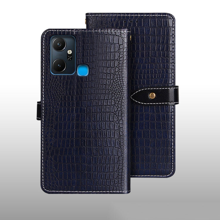 For Infinix Smart 6 Plus idewei Crocodile Texture Leather Phone Case(Dark Blue) - Infinix Cases by idewei | Online Shopping UK | buy2fix