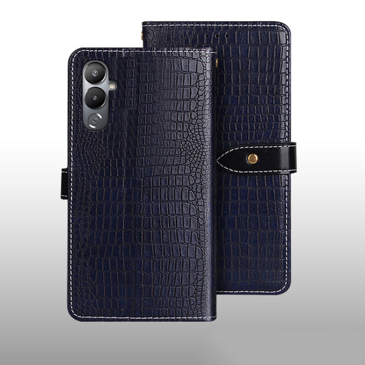 For Tecno Pova 4 idewei Crocodile Texture Leather Phone Case(Dark Blue) - Tecno Cases by idewei | Online Shopping UK | buy2fix