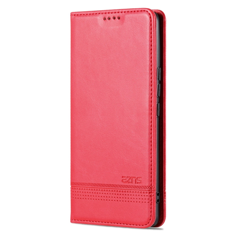 For Honor 80 AZNS Magnetic Calf Texture Leather Phone Case(Red) - Honor Cases by AZNS | Online Shopping UK | buy2fix