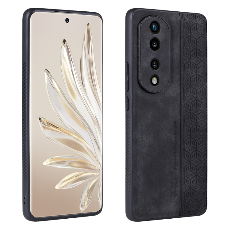 For Honor 80 AZNS 3D Embossed Skin Feel Phone Case(Black) - Honor Cases by AZNS | Online Shopping UK | buy2fix