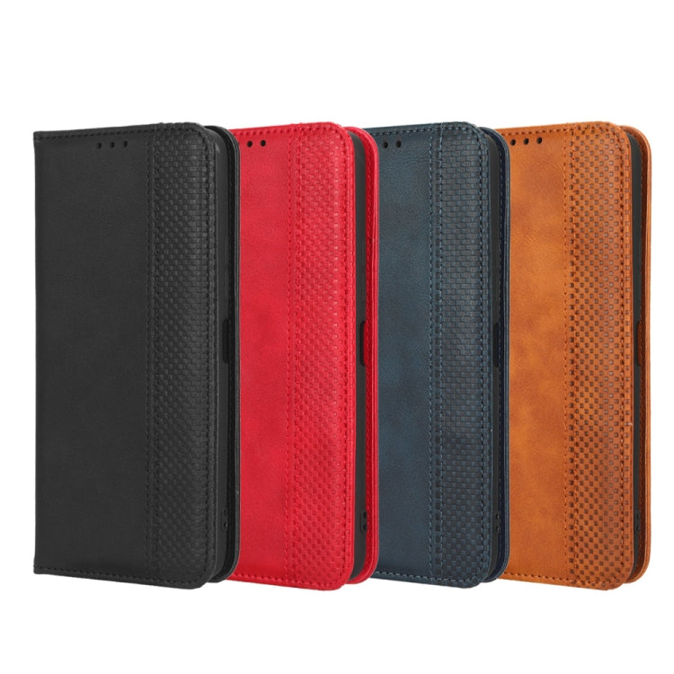 For Blackview BV5200 Magnetic Buckle Retro Texture Leather Phone Case(Red) - More Brand by buy2fix | Online Shopping UK | buy2fix