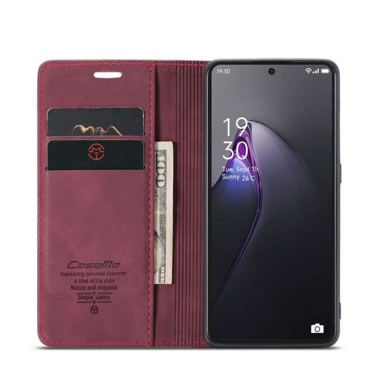 For OPPO Reno8 Pro 5G Global CaseMe 013 Multifunctional Horizontal Flip Leather Phone Case(Wine Red) - OPPO Cases by CaseMe | Online Shopping UK | buy2fix