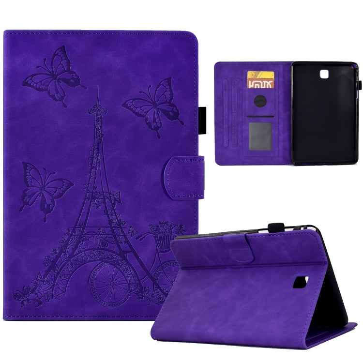 For Samsung Galaxy Tab A 8.0 T350 Tower Embossed Leather Smart Tablet Case(Purple) - Other Galaxy Tab PC by buy2fix | Online Shopping UK | buy2fix