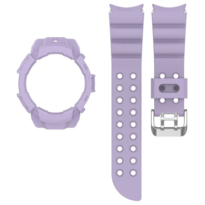 For Samsung Galaxy Watch5 40mm Armor Silicone Watch Band + Protective Case(Purple) - Watch Bands by buy2fix | Online Shopping UK | buy2fix