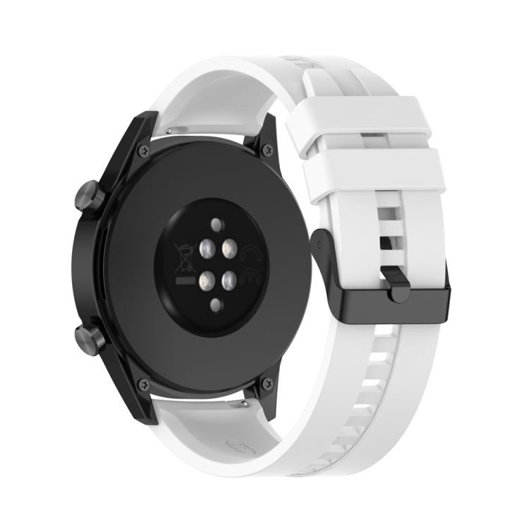 For Huawei Watch Buds 22mm Silicone Black Buckle Watch Band(White) - Watch Bands by buy2fix | Online Shopping UK | buy2fix