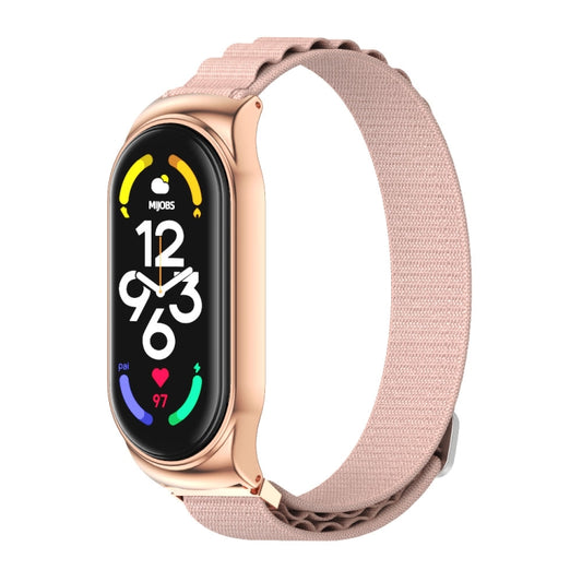 For Xiaomi Mi Band 6 / 5 / 4 / 3 MIJOBS CS Nylon Breathable Watch Band(Pink Rose Gold) - Watch Bands by MIJOBS | Online Shopping UK | buy2fix