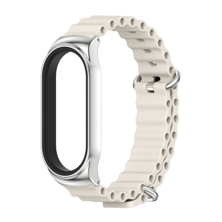 For Xiaomi Mi Band 6 / 5 / 4 / 3 MIJOBS CS Marine Silicone Breathable Watch Band(Grey Silver) - Watch Bands by MIJOBS | Online Shopping UK | buy2fix