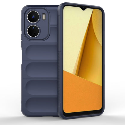 For vivo Y16 4G Global Magic Shield TPU + Flannel Phone Case(Dark Blue) - vivo Cases by buy2fix | Online Shopping UK | buy2fix