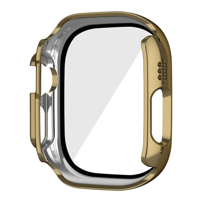 For Apple Watch Ultra 2 / Ultra 49mm Plating Gloss PC Tempered Glass Integral Watch Case(Dark Gold) - Watch Cases by buy2fix | Online Shopping UK | buy2fix