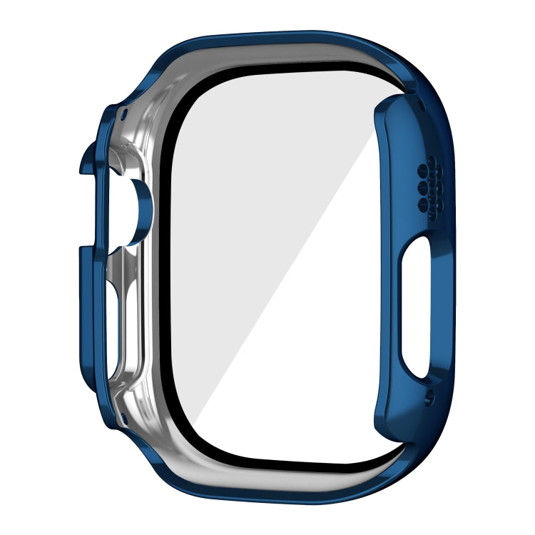 For Apple Watch Ultra 2 / Ultra 49mm Plating Gloss PC Tempered Glass Integral Watch Case(Dark Blue) - Watch Cases by buy2fix | Online Shopping UK | buy2fix