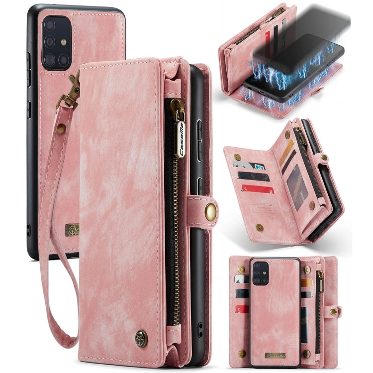 For Samsung Galaxy A51 CaseMe-008 Detachable Multifunctional Flip Leather Phone Case(Pink) - Galaxy Phone Cases by CaseMe | Online Shopping UK | buy2fix