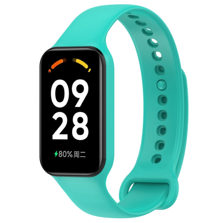 For Redmi Band 2 Solid Color Silicone Integrated Watch Band(Cyan) - Watch Bands by buy2fix | Online Shopping UK | buy2fix