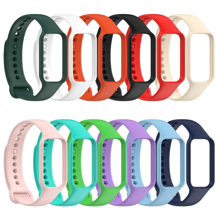 For Redmi Band 2 Solid Color Silicone Integrated Watch Band(Orange) - Watch Bands by buy2fix | Online Shopping UK | buy2fix