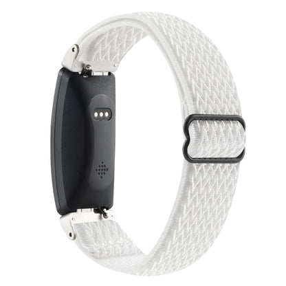 For Fitbit Inspire 2 Buckle Wave Braided Nylon Watch Band(White) - Watch Bands by buy2fix | Online Shopping UK | buy2fix