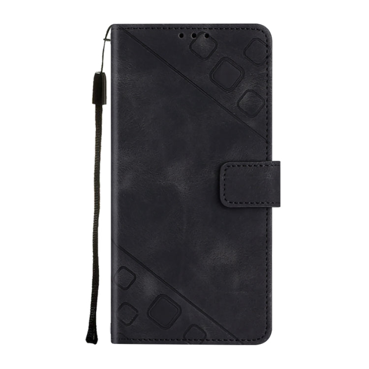 For OnePlus 11 Skin-feel Embossed Leather Phone Case(Black) - OnePlus Cases by buy2fix | Online Shopping UK | buy2fix