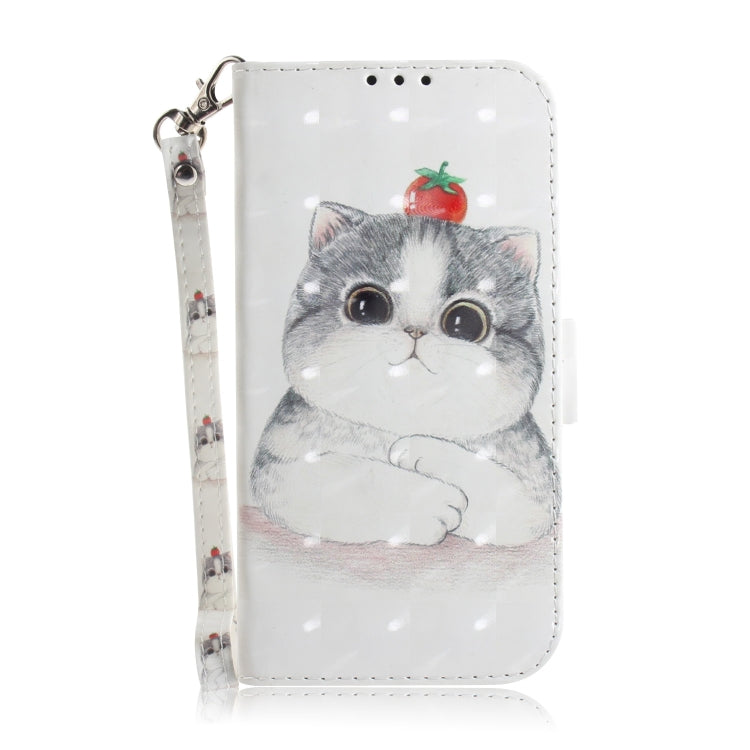 For OPPO Reno8 T 4G 3D Colored Horizontal Flip Leather Phone Case(Cute Cat) - OPPO Cases by buy2fix | Online Shopping UK | buy2fix