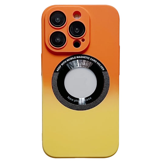 For iPhone 14 Pro Max Gradient Skin Feel MagSafe Magnetic Phone Case(Orange + Yellow) - iPhone 14 Pro Max Cases by buy2fix | Online Shopping UK | buy2fix