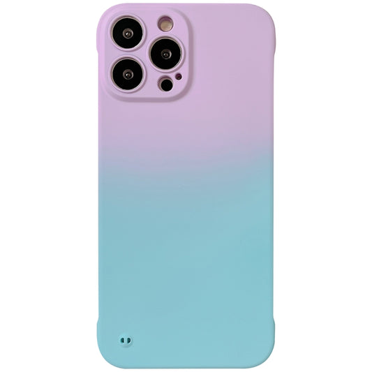 For iPhone 12 Pro Max Frameless Skin Feel Gradient Phone Case(Light Purple + Light Blue) - iPhone 12 Pro Max Cases by buy2fix | Online Shopping UK | buy2fix