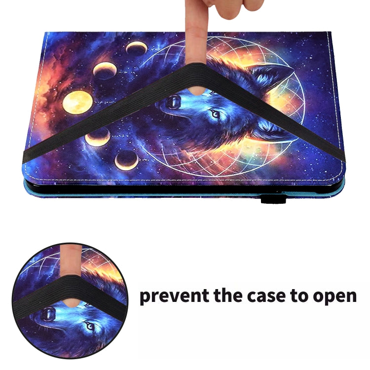 For Samsung Galaxy Tab S5e T720 Colored Drawing Stitching Elastic Band Leather Smart Tablet Case(Space Wolf) - Tab S5E 10.5 T720 / T725 by buy2fix | Online Shopping UK | buy2fix