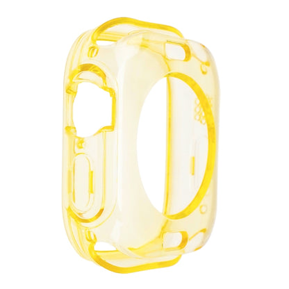 For Apple Watch Ultra 49mm Glacier Jelly Clear TPU Case Watch Band(Yellow) - Watch Bands by buy2fix | Online Shopping UK | buy2fix